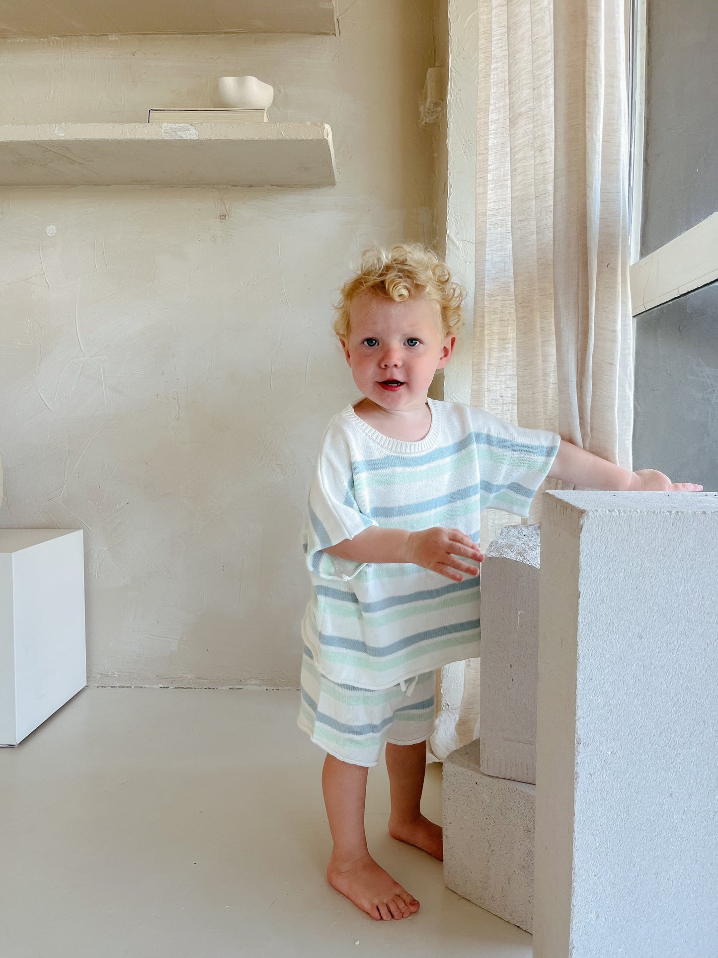 Mint Sherbet Knit Set - Short Sleeve