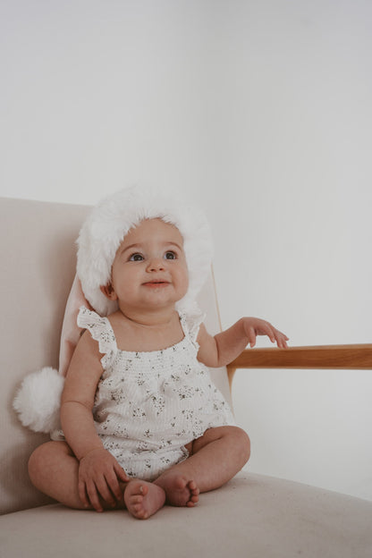 Velvet Santa Hat - Blush - Baby size only