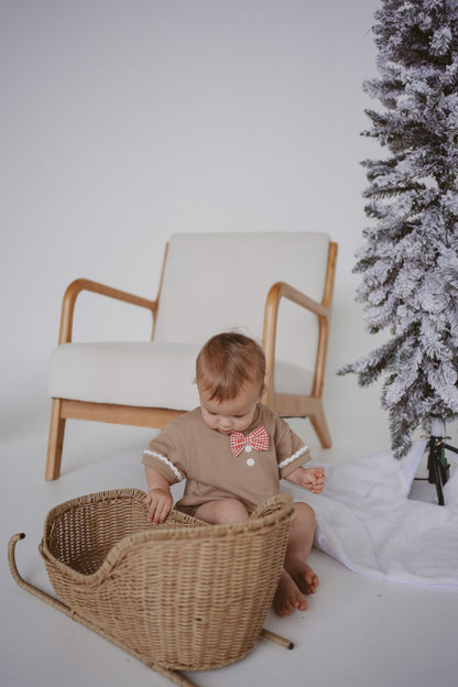 Gingerbread Short Sleeve Bubble Romper