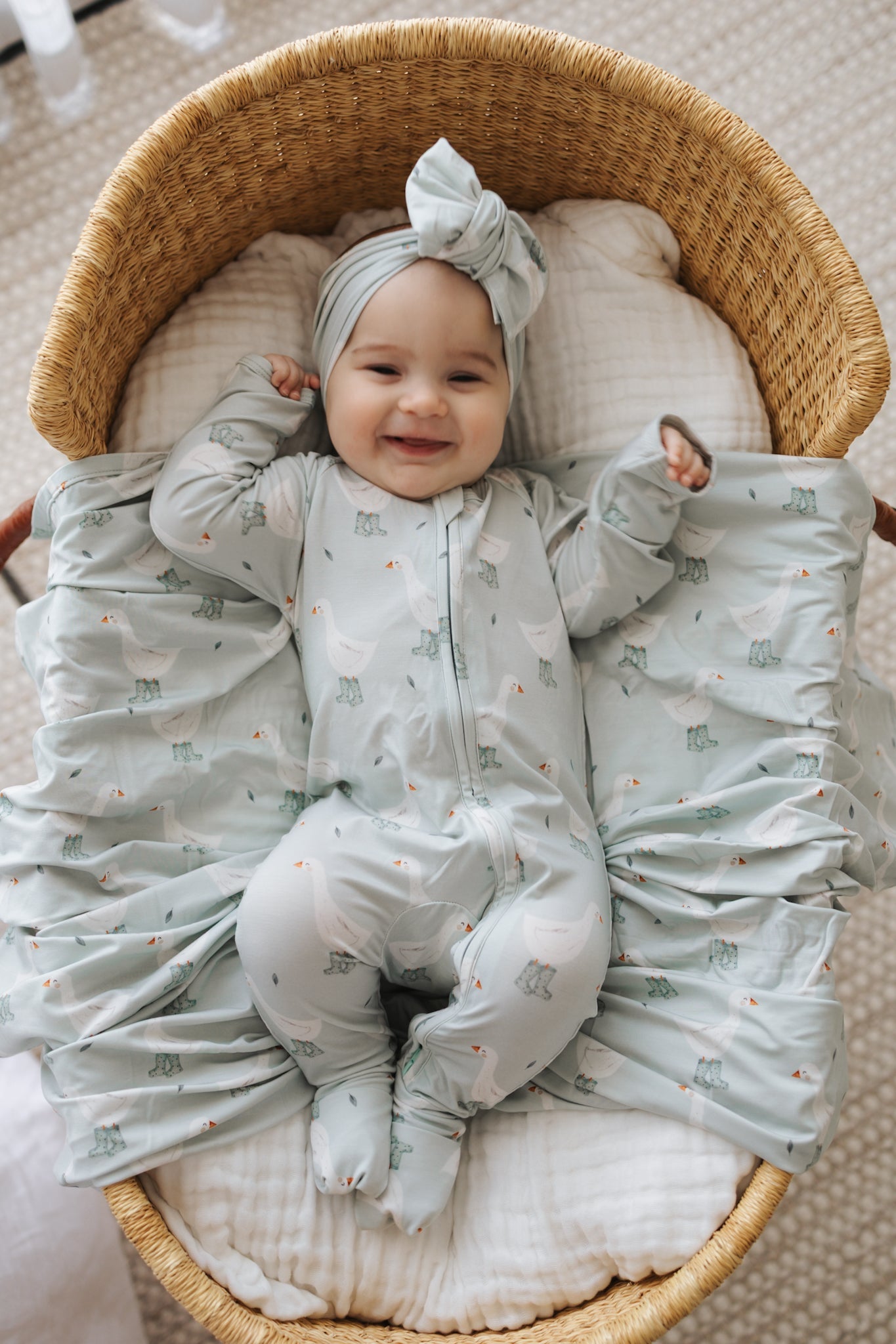 Long Sleeve Bamboo Growsuit - Puddle Duck