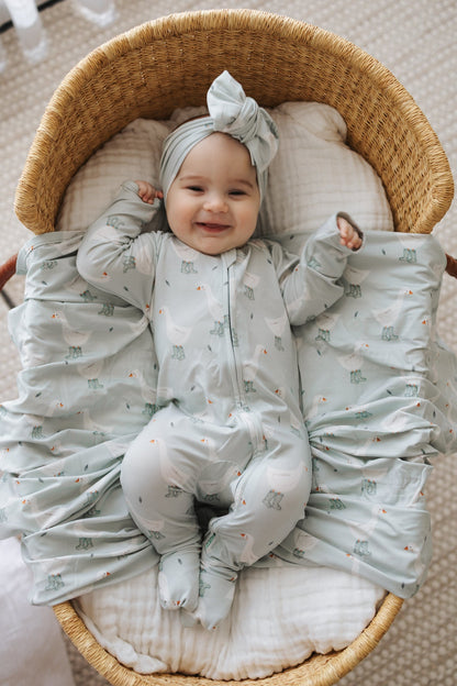 Long Sleeve Bamboo Growsuit - Puddle Duck