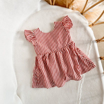 Kids Candy Stripe Dress - Red