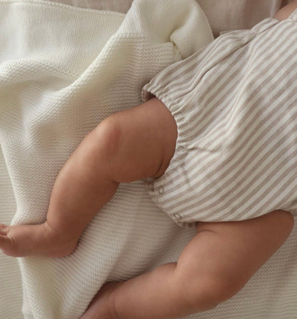 Sand Stripe Cross Back Romper