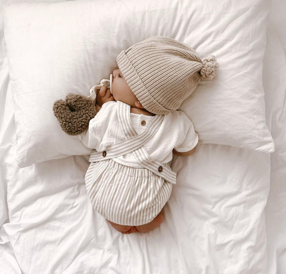 Sand Stripe Cross Back Romper