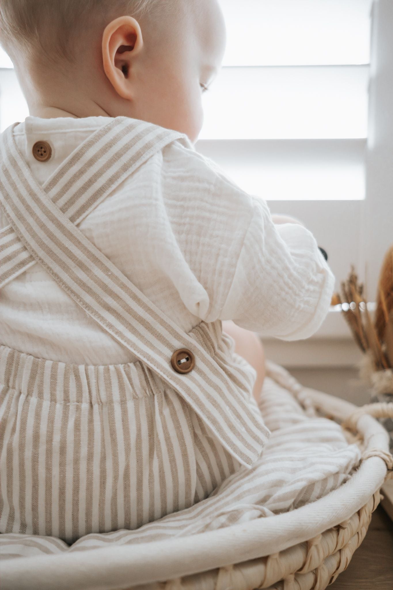 Sand Stripe Cross Back Romper