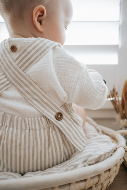 Sand Stripe Cross Back Romper