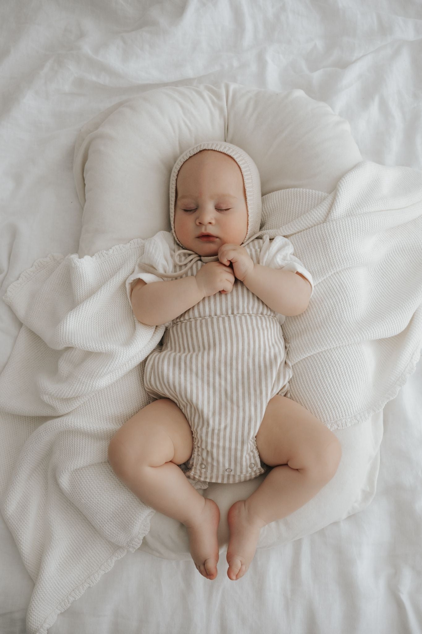 Sand Stripe Cross Back Romper