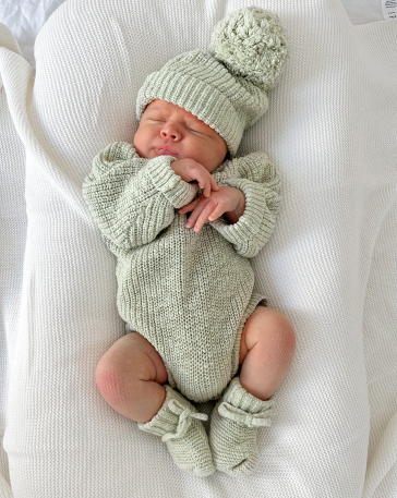 Chunky Knit Romper - Pear