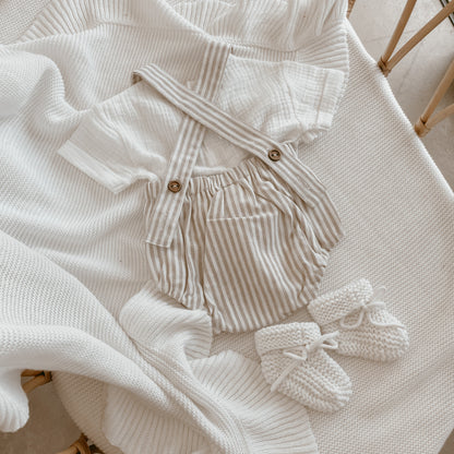 Sand Stripe Cross Back Romper