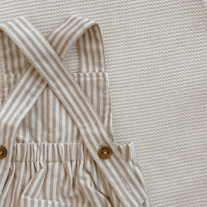 Sand Stripe Cross Back Romper