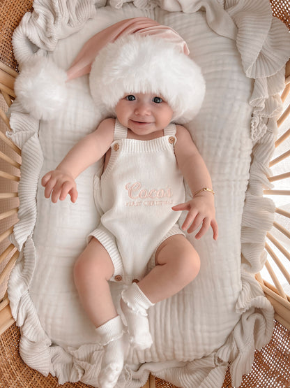 Velvet Santa Hat - Blush - Baby size only