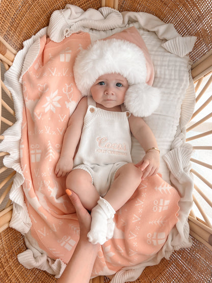 Velvet Santa Hat - Blush - Baby size only