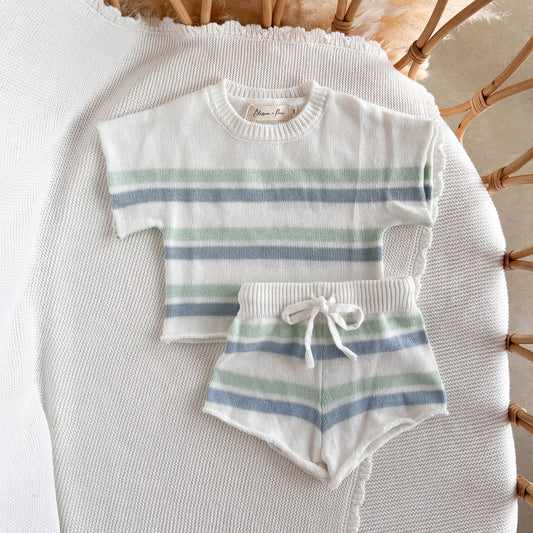 Mint Sherbet Knit Set - Short Sleeve