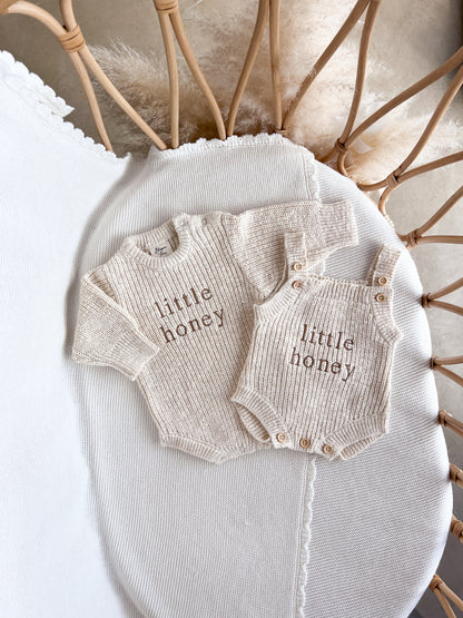 'Little Honey' Chunky Knit Romper - Honey