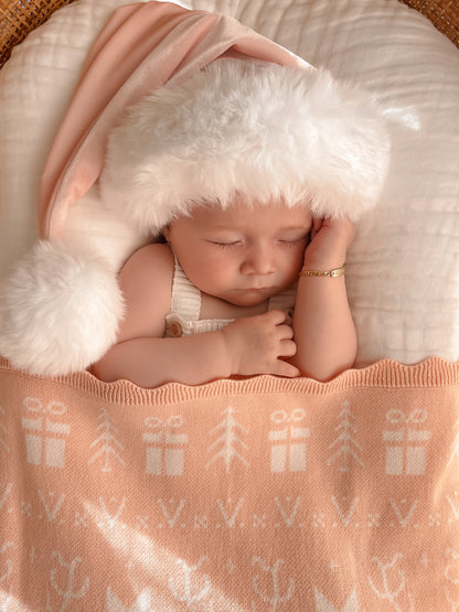 Velvet Santa Hat - Blush - Baby size only