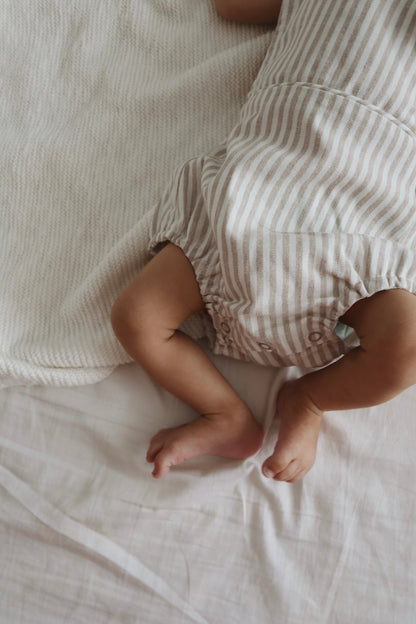 Sand Stripe Cross Back Romper