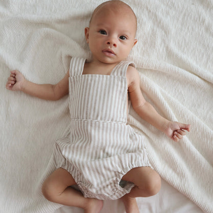 Sand Stripe Cross Back Romper