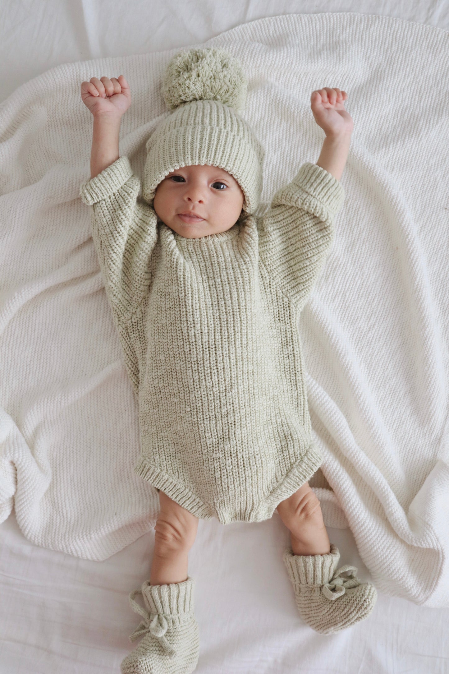 Chunky Knit Romper - Pear
