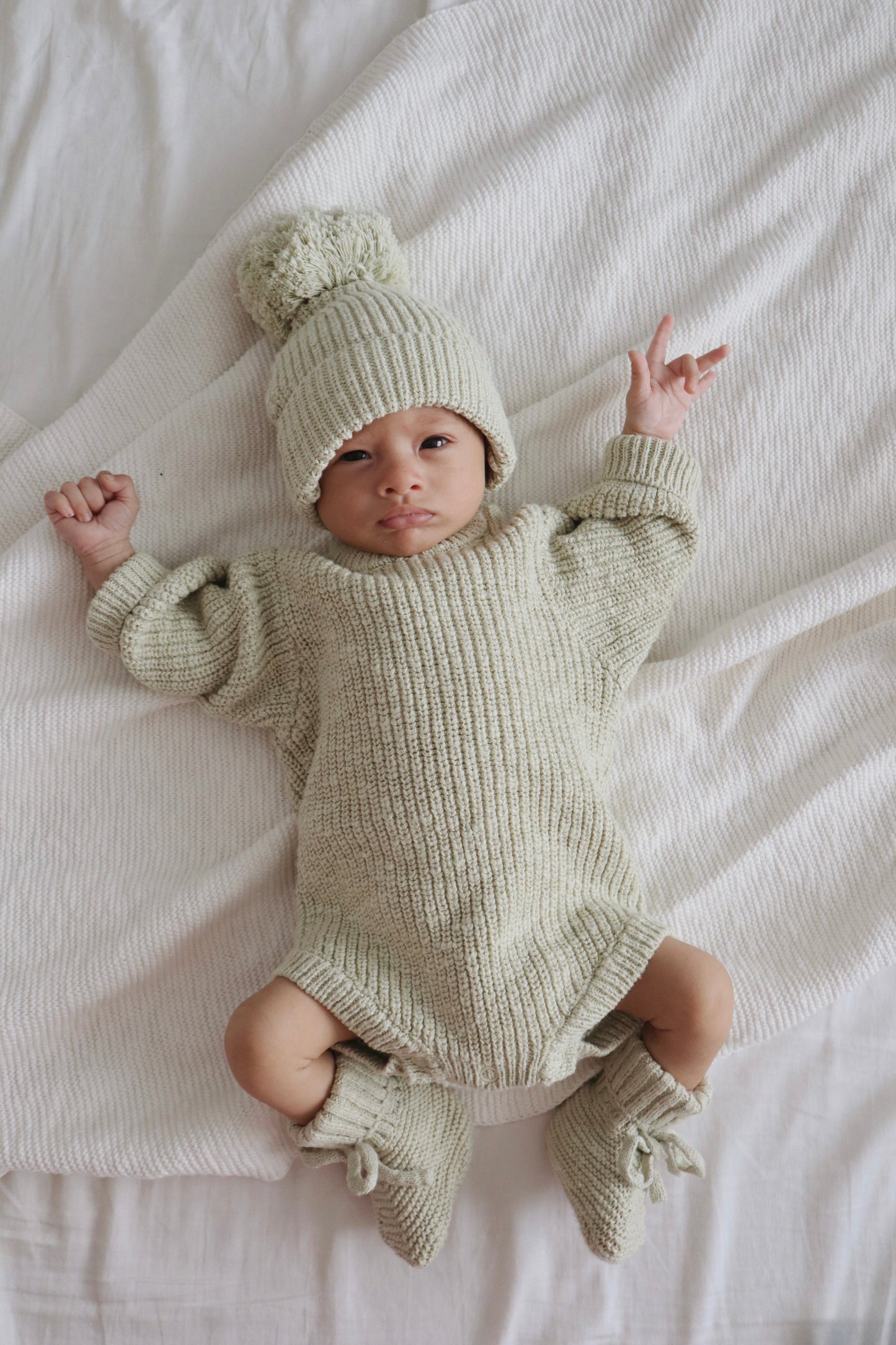 Chunky Knit Romper - Pear