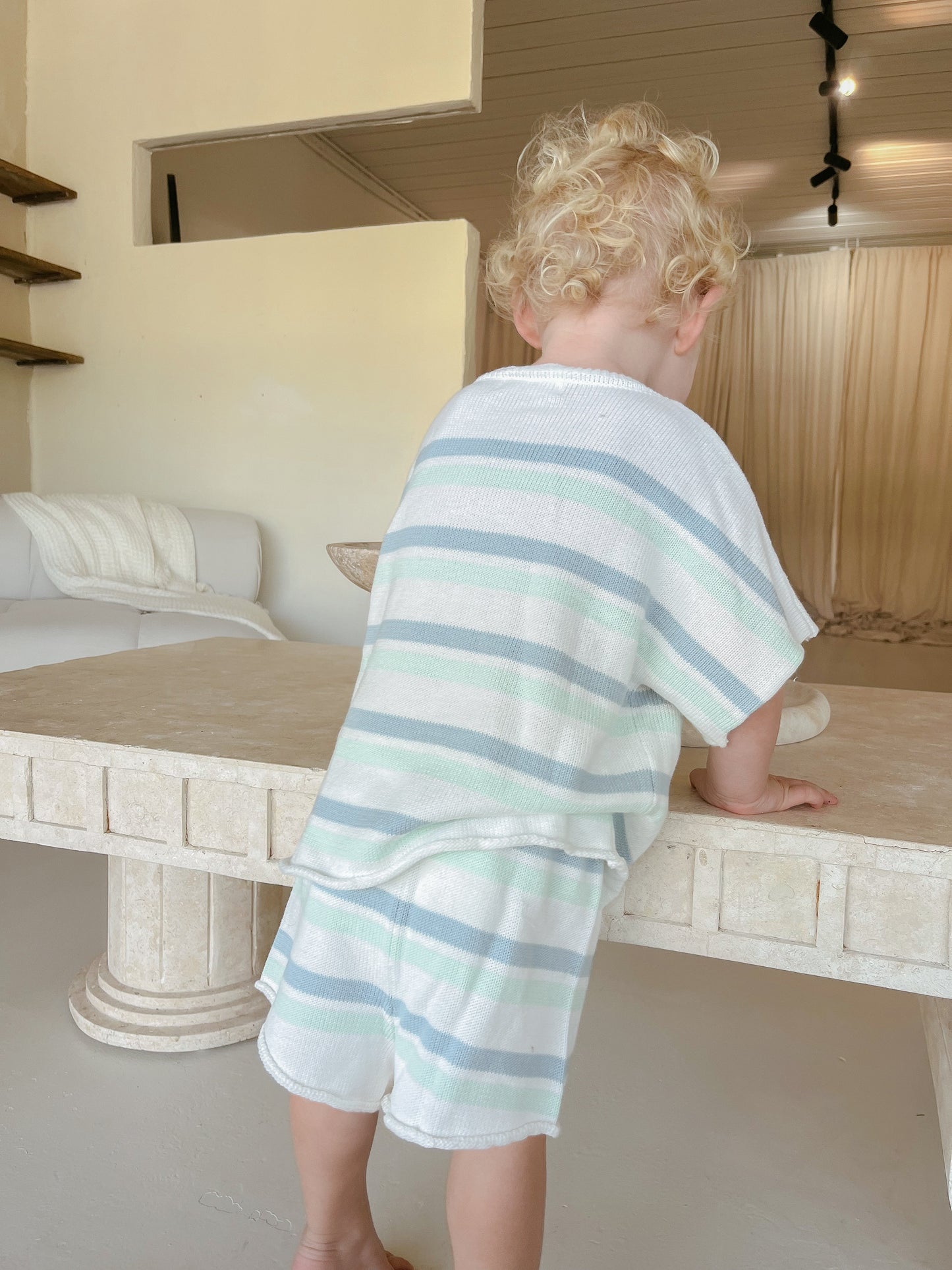 Mint Sherbet Knit Set - Short Sleeve